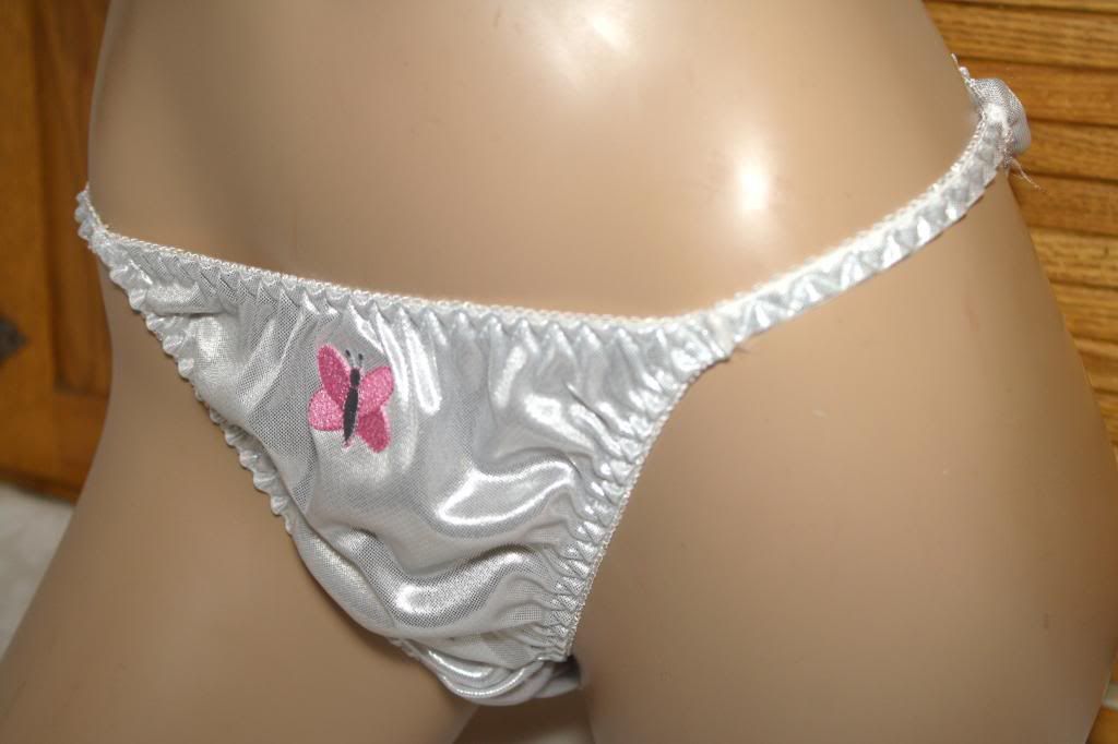 Vintage Silver Bling Liquid Satin String Bikini Panties Lg 7 36 38 Waist Ebay 0952