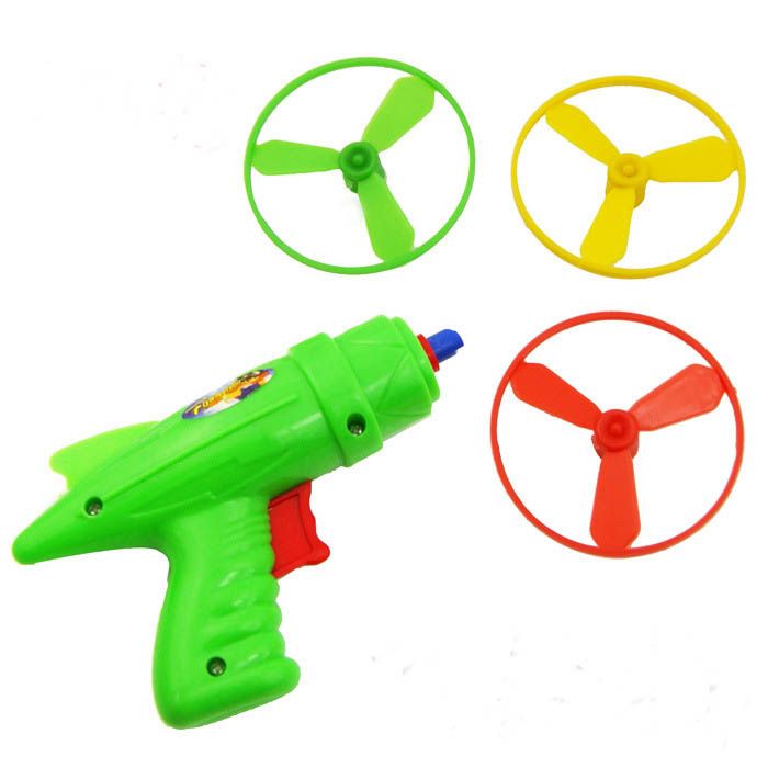 Space Toy Gun Shooter Spin Flying Saucer Disk Kit Children Kids