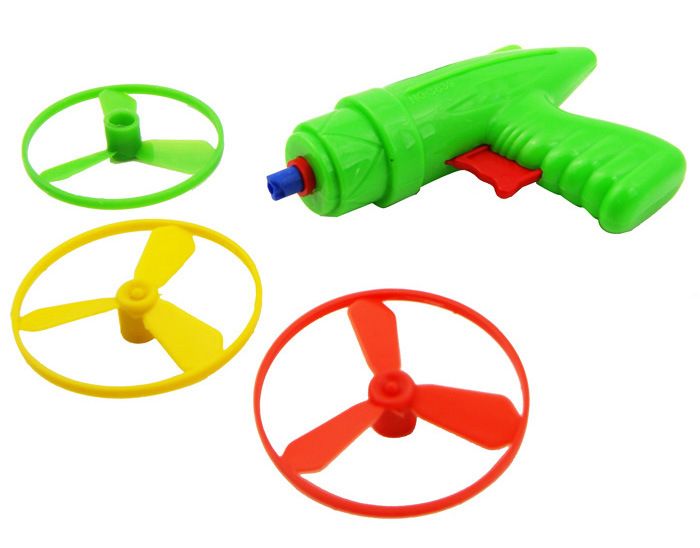 Space Toy Gun Shooter Spin Flying Saucer Disk Kit Children Kids