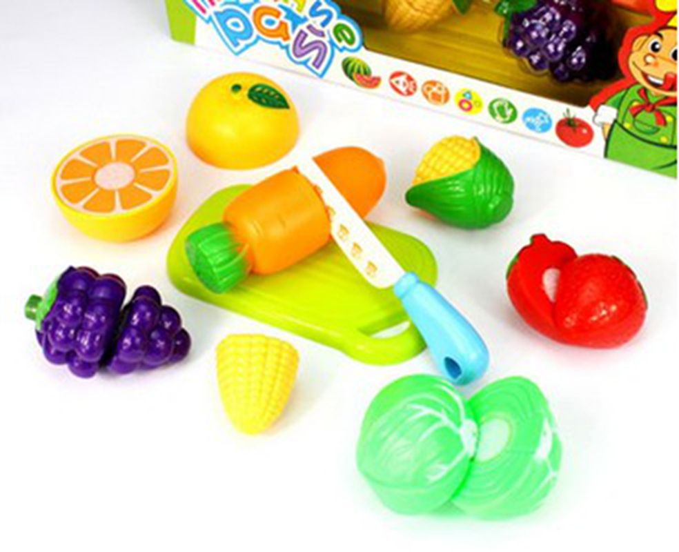 7 in 1 Box Kit Pretend Play Food Cute Velcro Sliceable Vegetables Fruit ...